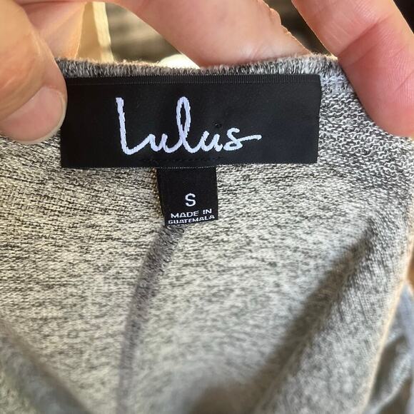 Lulus Heathered Grey Knotted Front Long Sleeve Dress Size S. NEW - Picture 9 of 10